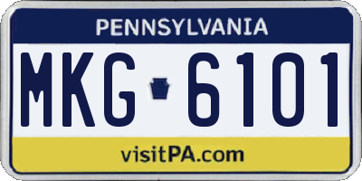 PA license plate MKG6101