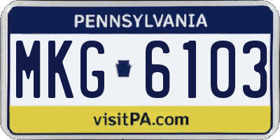 PA license plate MKG6103