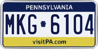 PA license plate MKG6104