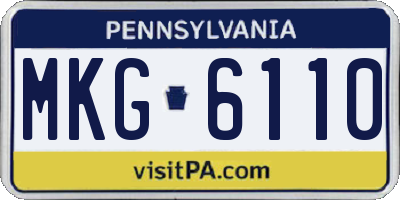PA license plate MKG6110