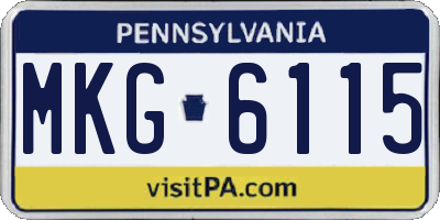 PA license plate MKG6115