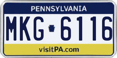 PA license plate MKG6116