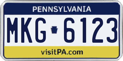 PA license plate MKG6123