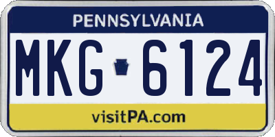 PA license plate MKG6124