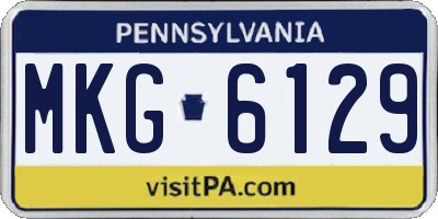 PA license plate MKG6129