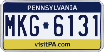 PA license plate MKG6131