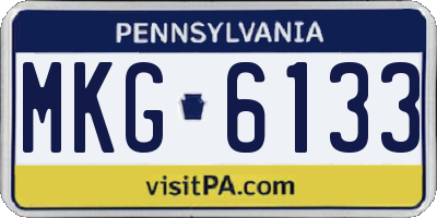 PA license plate MKG6133