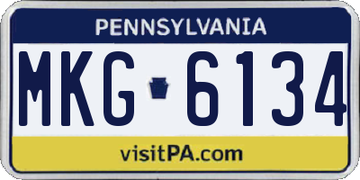 PA license plate MKG6134