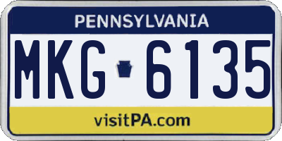 PA license plate MKG6135