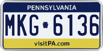 PA license plate MKG6136