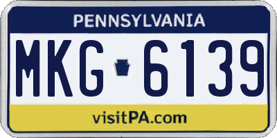 PA license plate MKG6139
