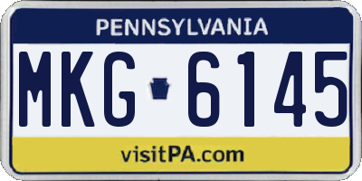 PA license plate MKG6145