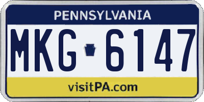 PA license plate MKG6147