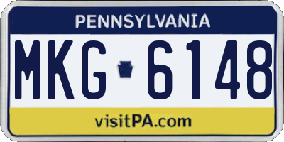 PA license plate MKG6148