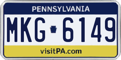 PA license plate MKG6149