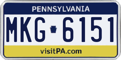 PA license plate MKG6151
