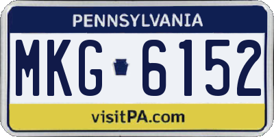 PA license plate MKG6152