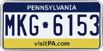 PA license plate MKG6153