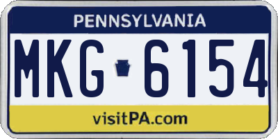 PA license plate MKG6154
