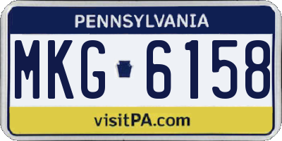 PA license plate MKG6158