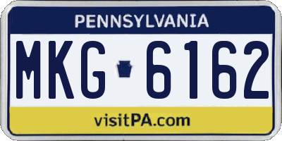 PA license plate MKG6162