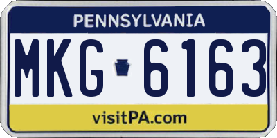 PA license plate MKG6163