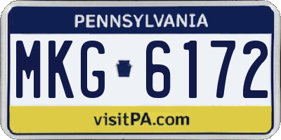 PA license plate MKG6172