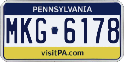 PA license plate MKG6178