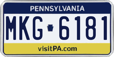 PA license plate MKG6181