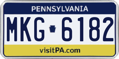 PA license plate MKG6182