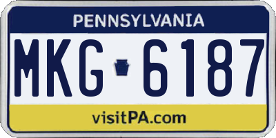 PA license plate MKG6187