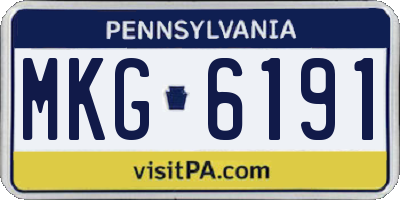 PA license plate MKG6191