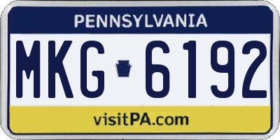 PA license plate MKG6192