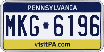 PA license plate MKG6196