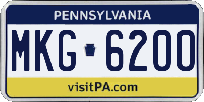 PA license plate MKG6200