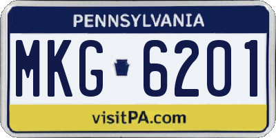 PA license plate MKG6201