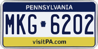 PA license plate MKG6202