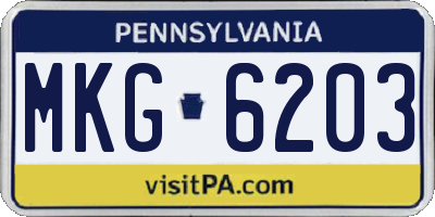 PA license plate MKG6203