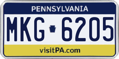 PA license plate MKG6205
