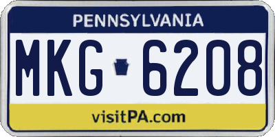 PA license plate MKG6208