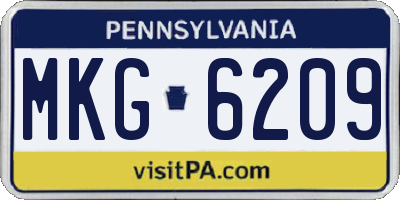 PA license plate MKG6209