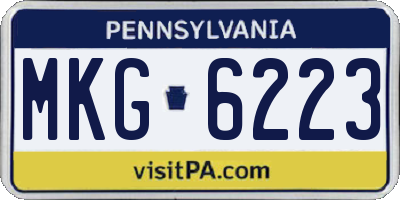 PA license plate MKG6223