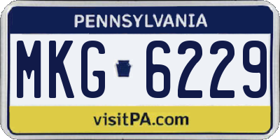 PA license plate MKG6229