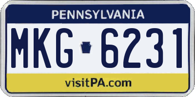 PA license plate MKG6231