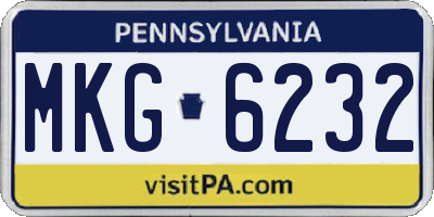 PA license plate MKG6232
