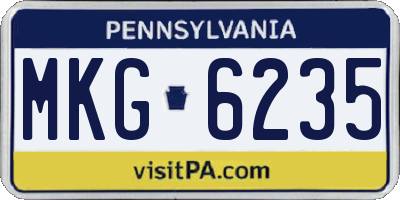 PA license plate MKG6235