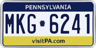 PA license plate MKG6241