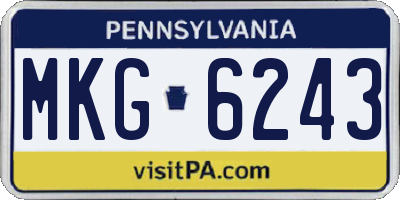 PA license plate MKG6243
