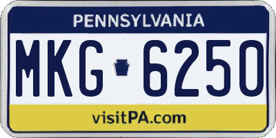 PA license plate MKG6250