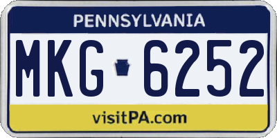 PA license plate MKG6252